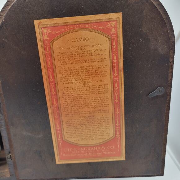 Vintage Antique Ingraham Mantle Clock Duplex in great working condition. - Picture 14 of 15